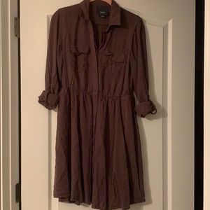 Brown long sleeve mini dress
